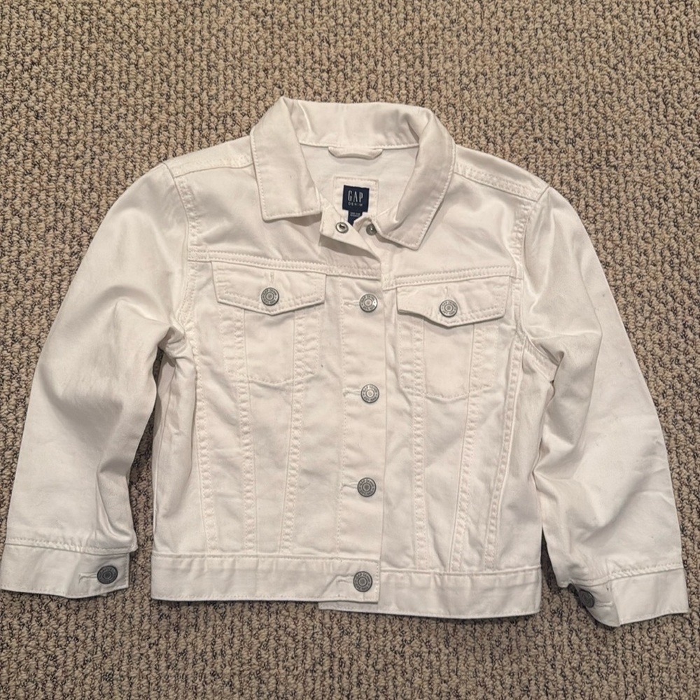 Gap girls size L white denim jacket.